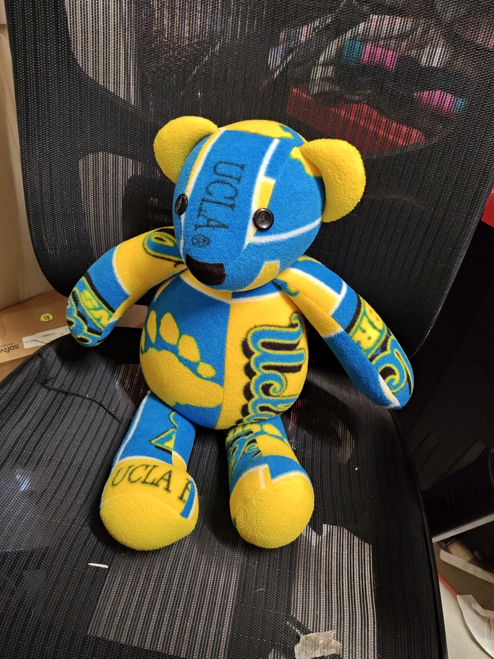 Very Rare! UCLA Bruins Blue & Yellow Plush Bear - Collegiate Logo Teddy